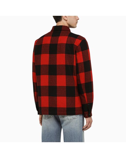 Woolrich Red Alaskan Check Shirt Jacket for men
