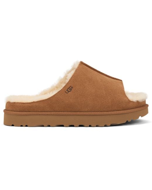 Ugg Brown Slippers Greenport Sheepskin Leather Sandal