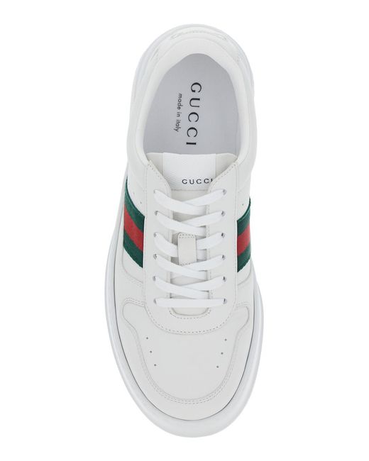 Gucci White Sneakers Leather Oversized Sole Calf Trainers for men
