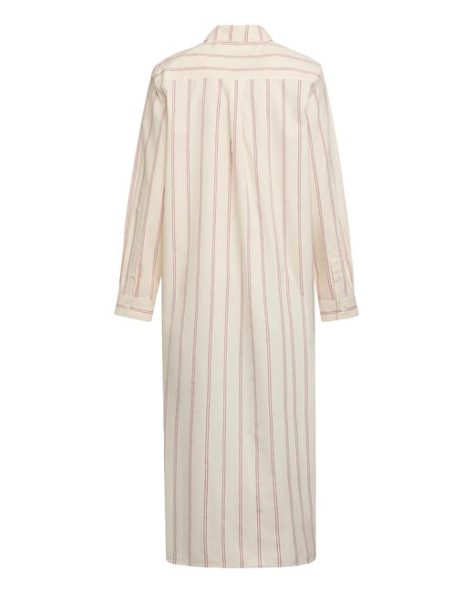 Totême  White Shirtdress Ecru-Blossom Ecru/Blossom Cotton Dress
