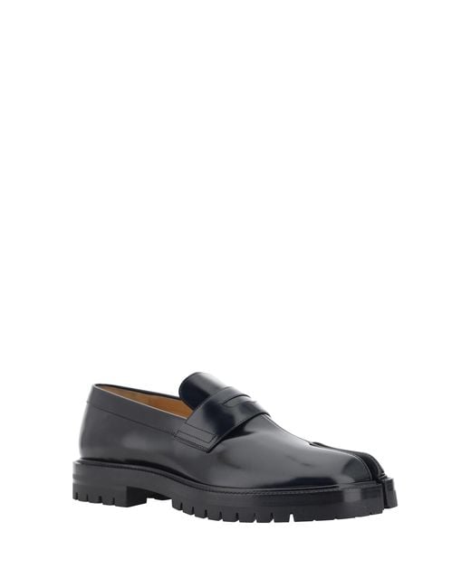 Maison Margiela Black Tabi Loafers Calf Leather Bos Taurus for men