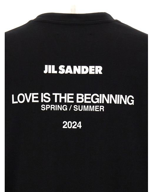 Jil Sander 'Love Is The Beginning' T-Shirt in Black for Men Jil Sander 'Love Is The Beginning' T-Shirt in Black for Men