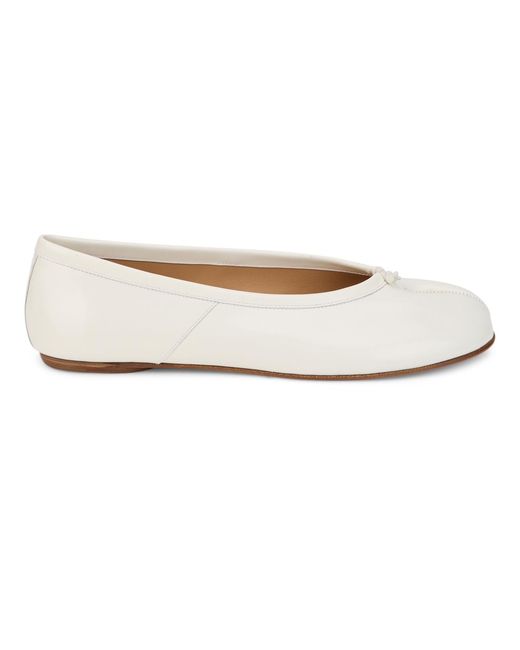 Maison Margiela White Ballerina Shoes Tabi Calfskin