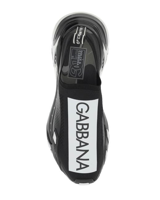 Dolce & Gabbana Black Stretch Mesh Fast Sneakers for men