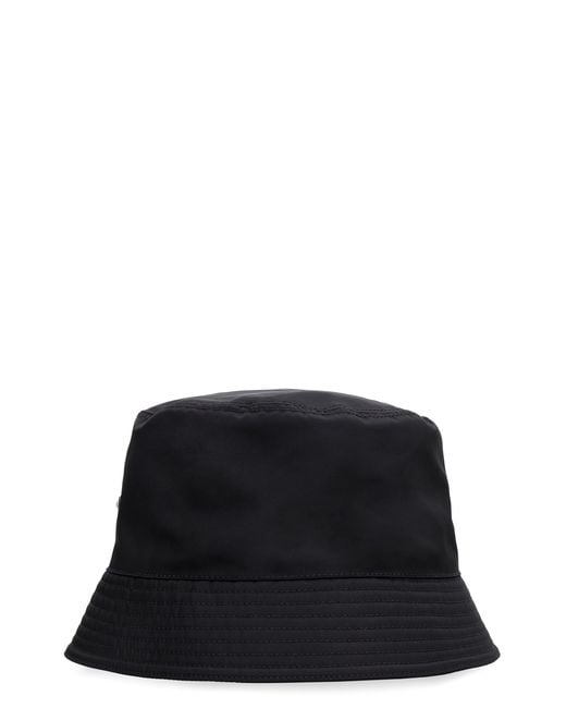 Prada Black Re-Nylon Hat Cotton for men