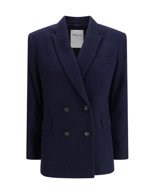 Aftercoat Blue Double-Breasted Blazer Blazers & Vests