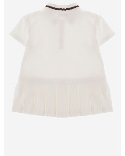 Gucci White Dress With Web Ribbon, Cotton
