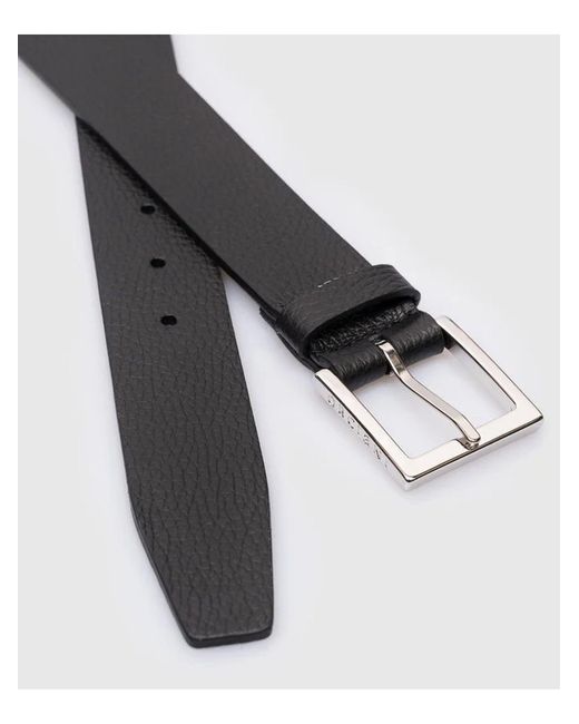 Orciani Black Leather Belt for men