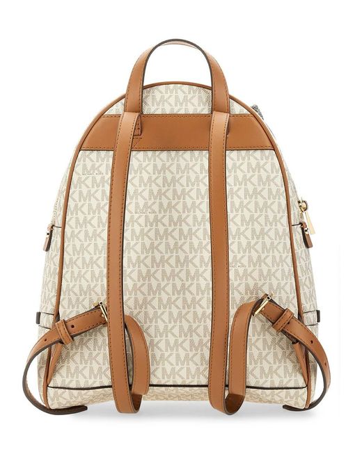 Michael Kors Rhea Zipper Medium Backpack in Natural | Lyst UK