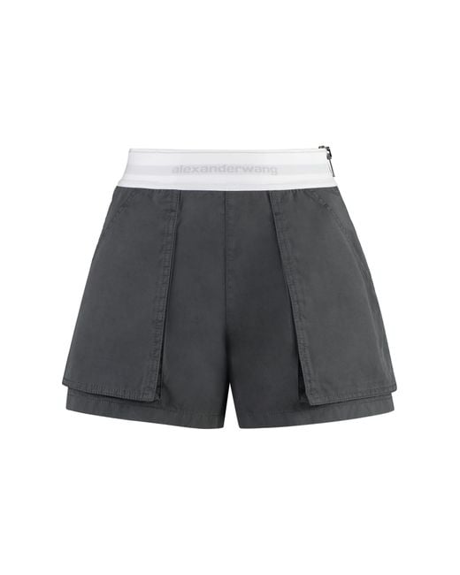 Alexander Wang Gray Rave Cotton Cargo-Shorts
