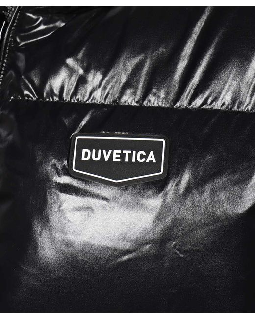 Duvetica Black Long Hooded Down Jacket for men