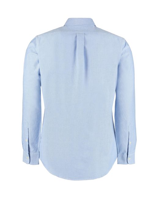 Polo Ralph Lauren Blue Shirt Button-Down Collar Cotton for men