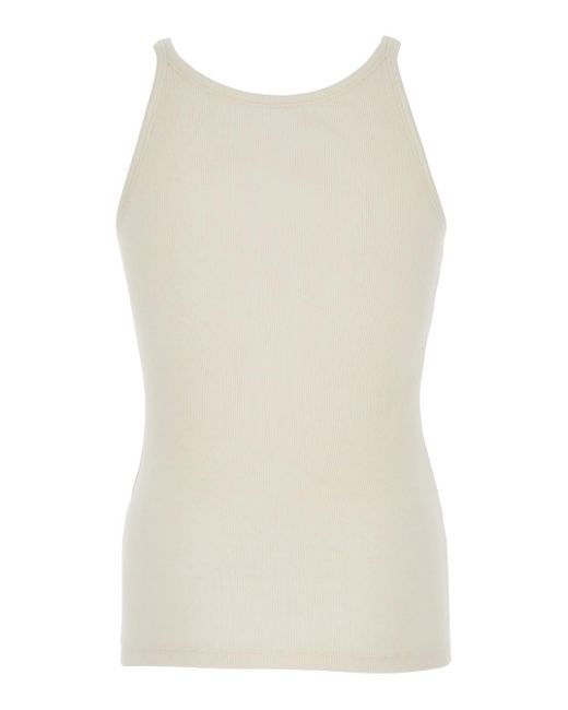 Saint Laurent Natural Cassandre Cotton Tank Top for men