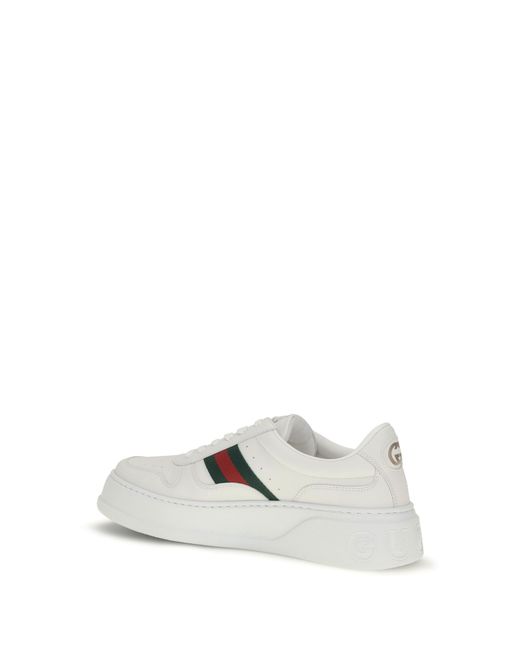 Gucci White Sneakers Oversized Sole Calf Leather Upper: Trainers for men