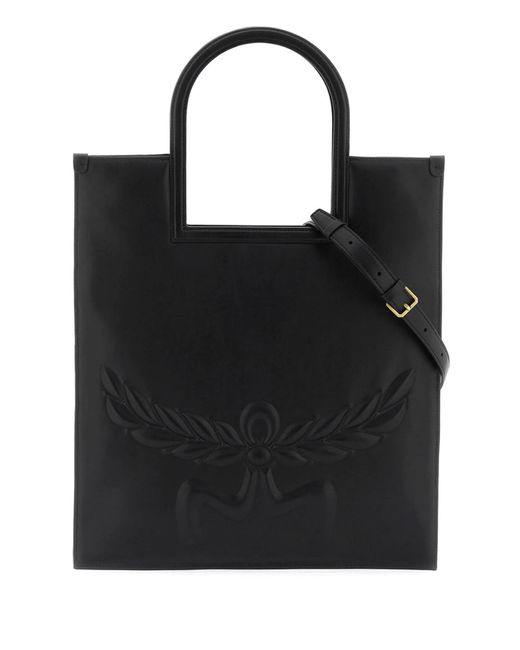MCM Black Leather Handbag With Shoulder Strap