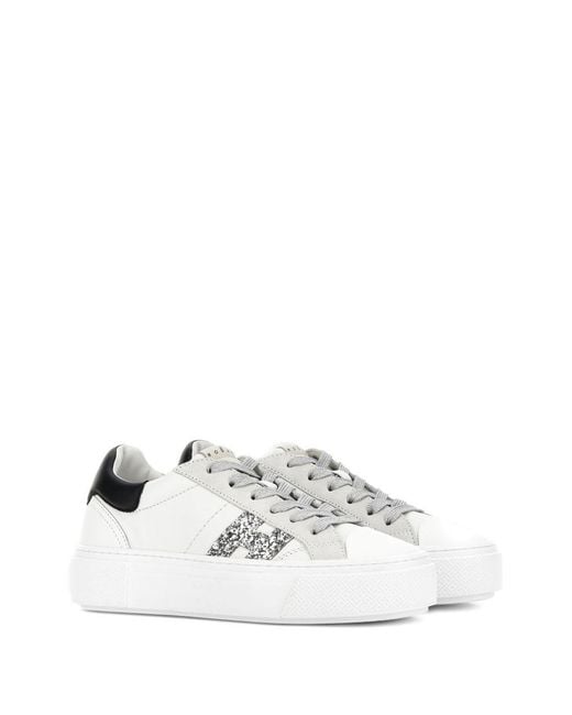 Hogan White H705 Leather Sneakers