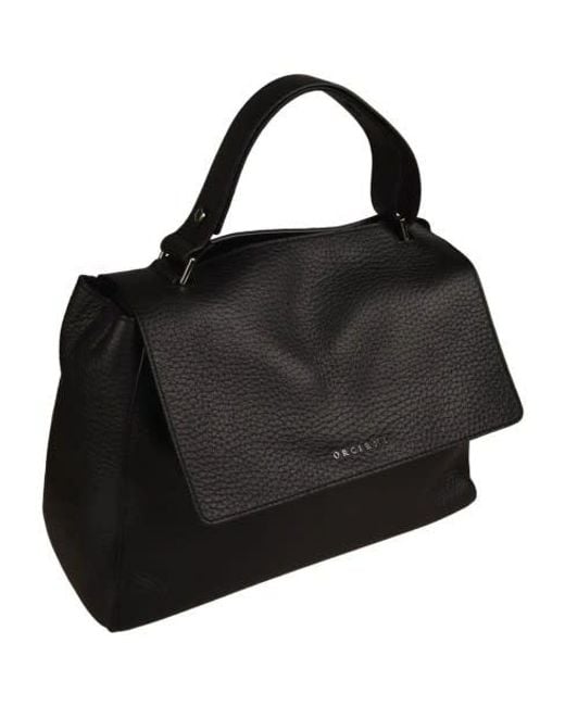 Orciani Black Sveva Soft Medium Shoulder Bag