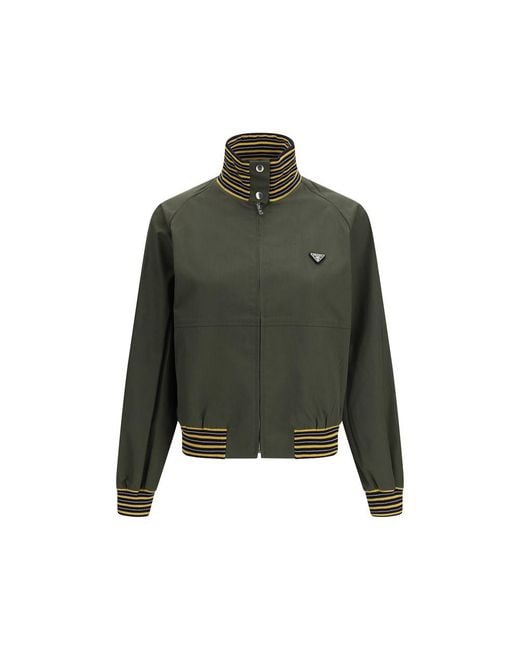 Prada Green Bicolor Polyester Bomber
