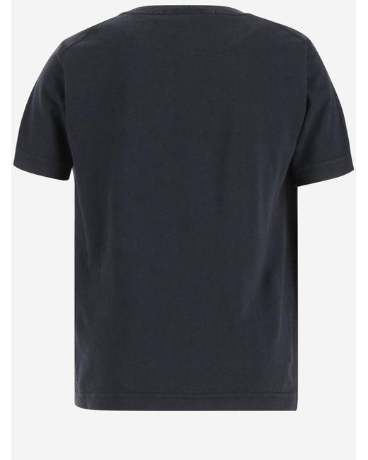 Stone Island Black Logo Cotton T-Shirt T-Shirts for men