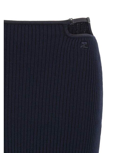 Courreges Blue 'Loop Rib Knit' Skirt