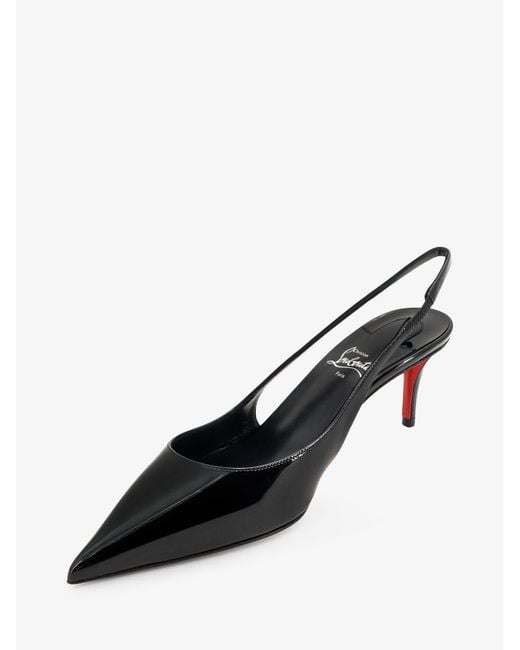 Christian Louboutin Black Miss Z Patent Leather Slingback Pumps