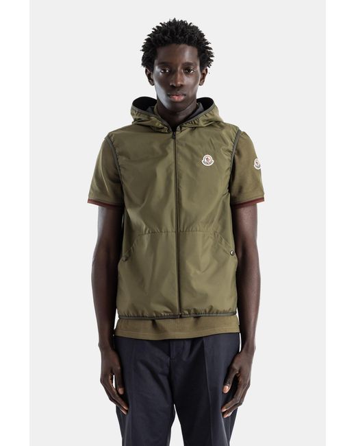 Moncler Black 3-In-1 Shirt-Jacket Nylon With Removable Khaki Vest Chirano for men