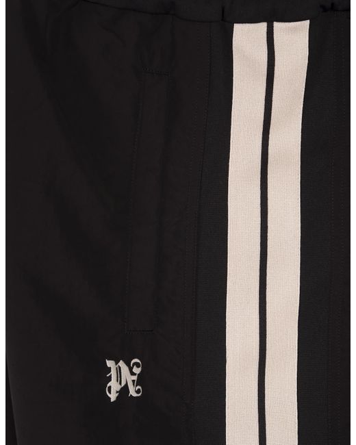 Palm Angels Black Straight Leg Joggers With Pa Monogram for men