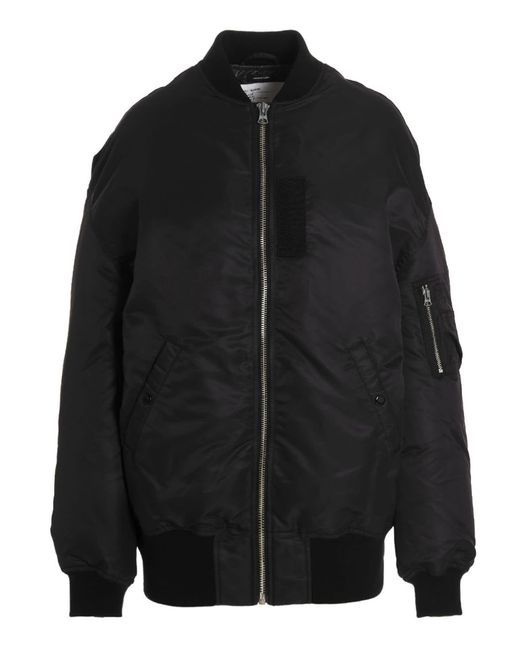 R13 Black Zip Out Bomber Jacket