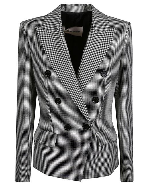 Alexandre Vauthier Gray Double-Breasted Buttoned Blazer