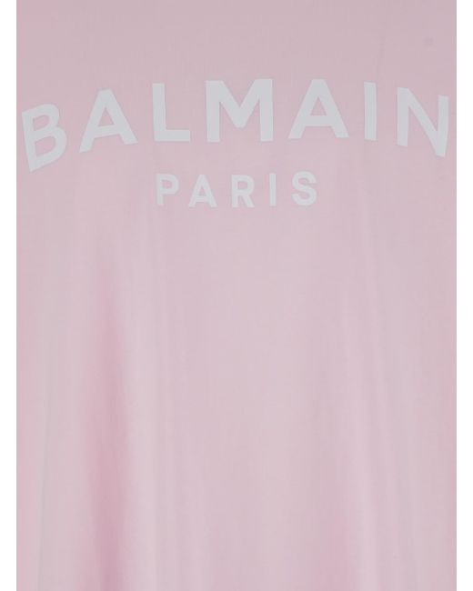 Balmain Pink Print T-Shirt for men