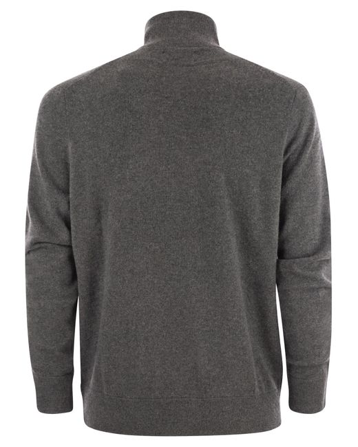 Polo Ralph Lauren Gray Wool Sweater With Zip for men