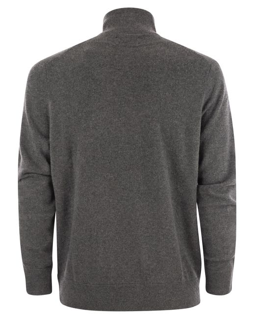 Polo Ralph Lauren Wool Sweater With Zip in Gray for Men Lyst