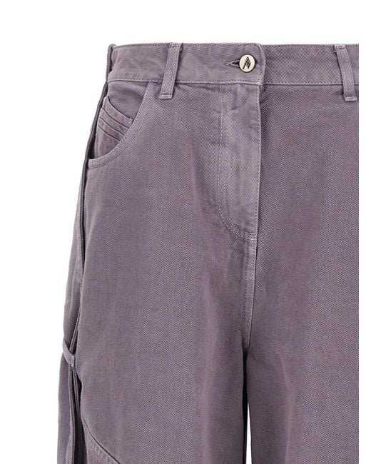 The Attico Purple Garment-Dyed Jeans