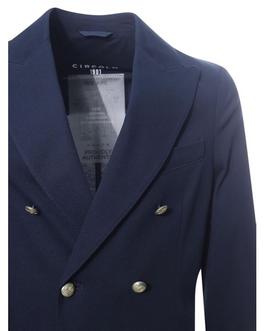 Circolo 1901 Blue Circolo Double-Breasted Jacket for men