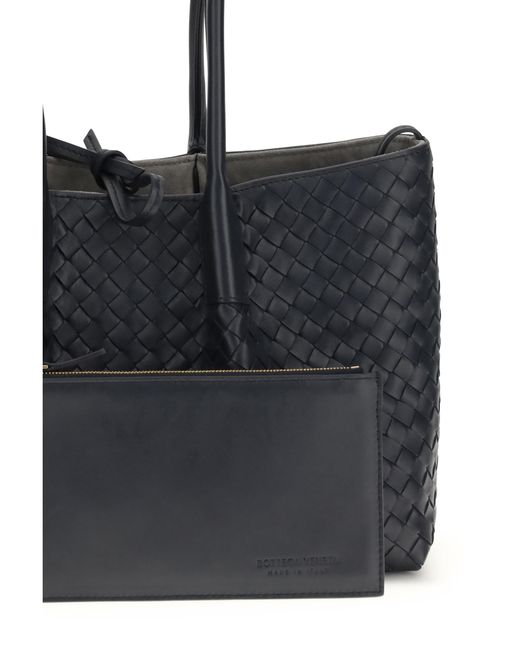 Bottega Veneta Black Tote Bag Pinacoteca Midnight-Basalt Calf Leather Shoulder