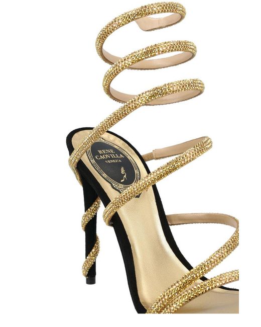 Rene Caovilla Metallic Margot 115mm Crystal Sandals