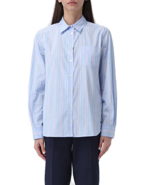 Weekend by Maxmara Blue Striped Long-sleeved Shirt