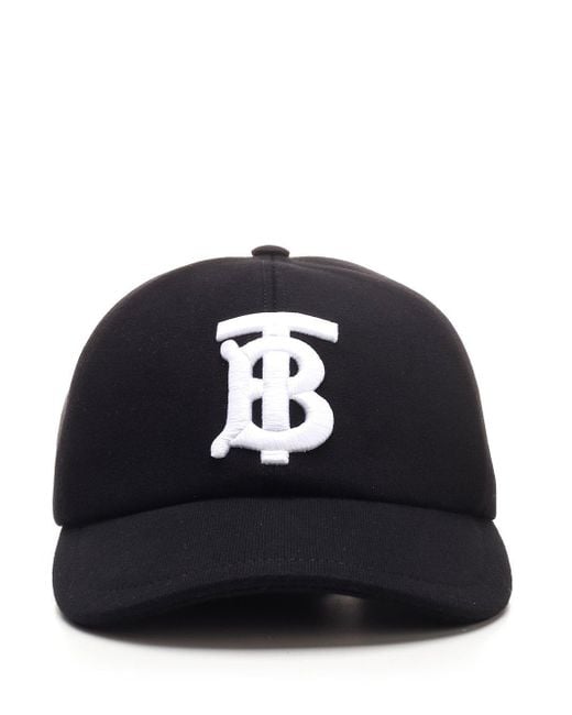 Burberry Black Tb Monogram Baseball Cap for men