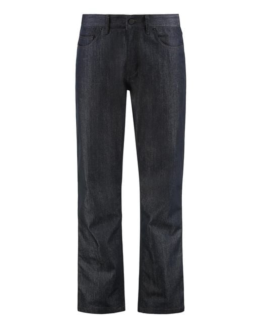 Moncler Blue Straight Leg Jeans With Five Pockets Cotton Regular & Straight-Leg for men