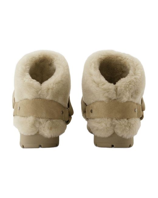 Burberry Green Burberry Shearling-Lined Leather Boot