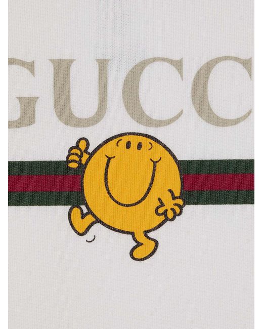Gucci White Printed Cotton Sweatshirt Hoods & Sweatshirts for men