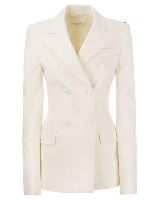 Sportmax White Sestri Double Breasted Fitted Jacket