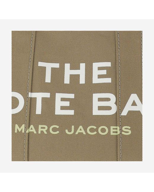 Marc Jacobs Natural Medium Tote Bag With Logo Print Cotton Handbags