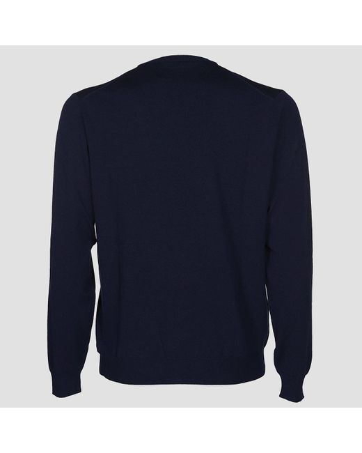 Zanone Blue Virgin Wool Sweater for men