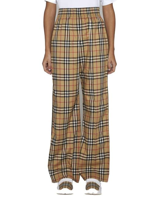 Burberry Natural Louane Check Cotton Trousers
