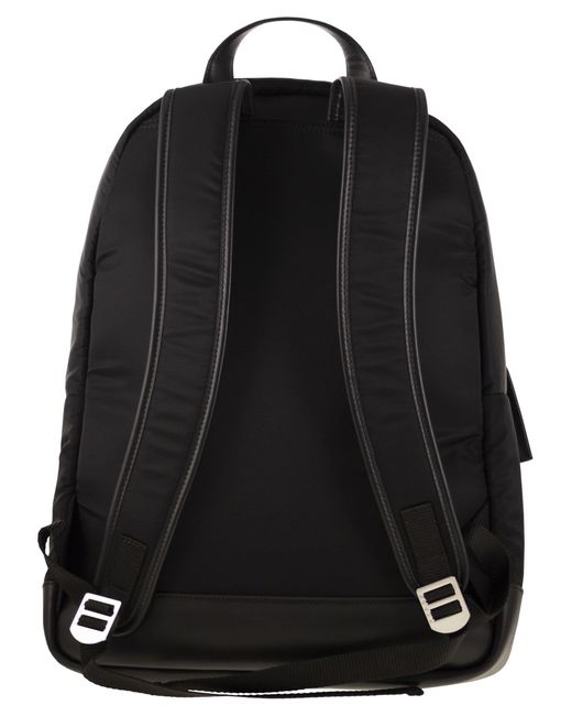 Hogan Black Technical Fabric Backpack