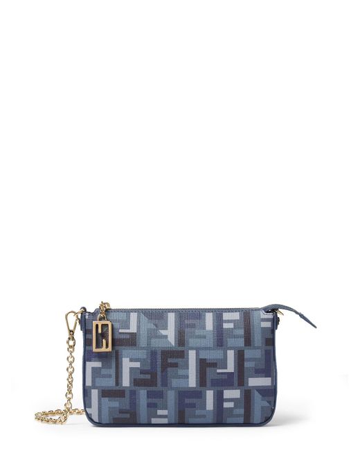 Fendi Blue Bags Tessuto Jacquard Ff