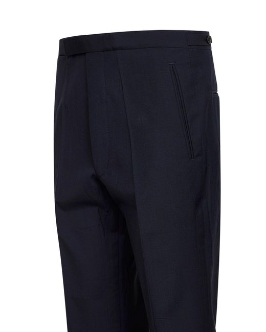 Prada Blue Wool And Mohair Tailored Trousers Virgin for men