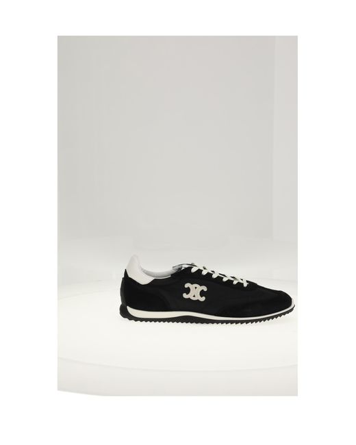 Céline White Low Lace-Up Sneaker Triomph- Upper Polyester Trainers for men