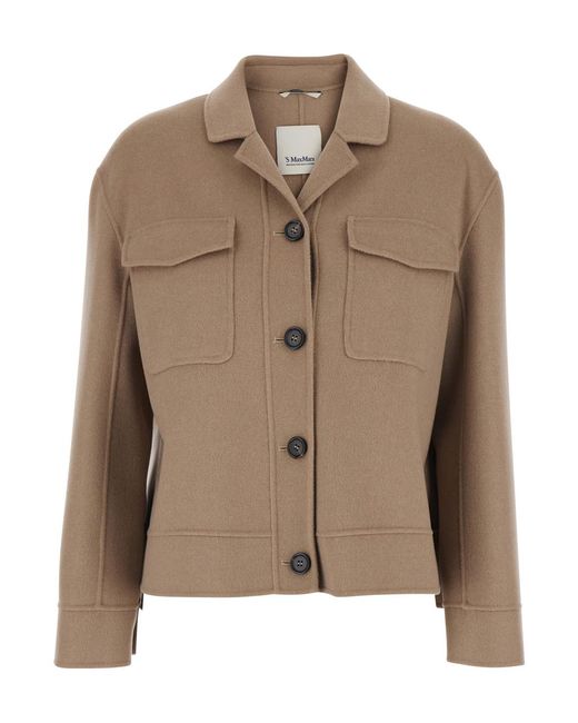 Max Mara Brown Jacket Simona Wool Virgin Blazers